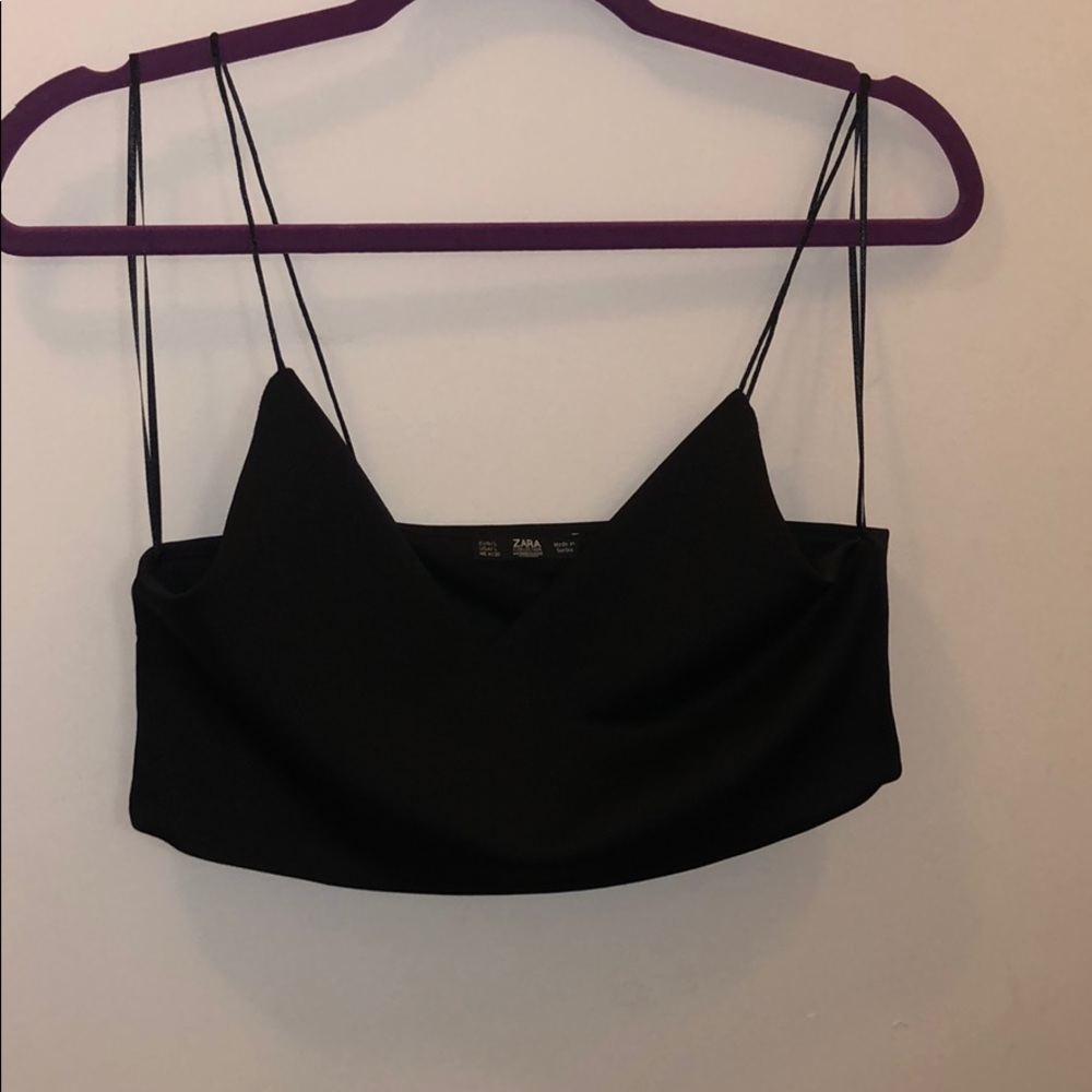 Black V-Neck Crop Top
